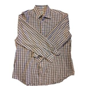 Peter Millar Mens Dress Shirt XL Button Down Long Sleeve Cotton Work Casual